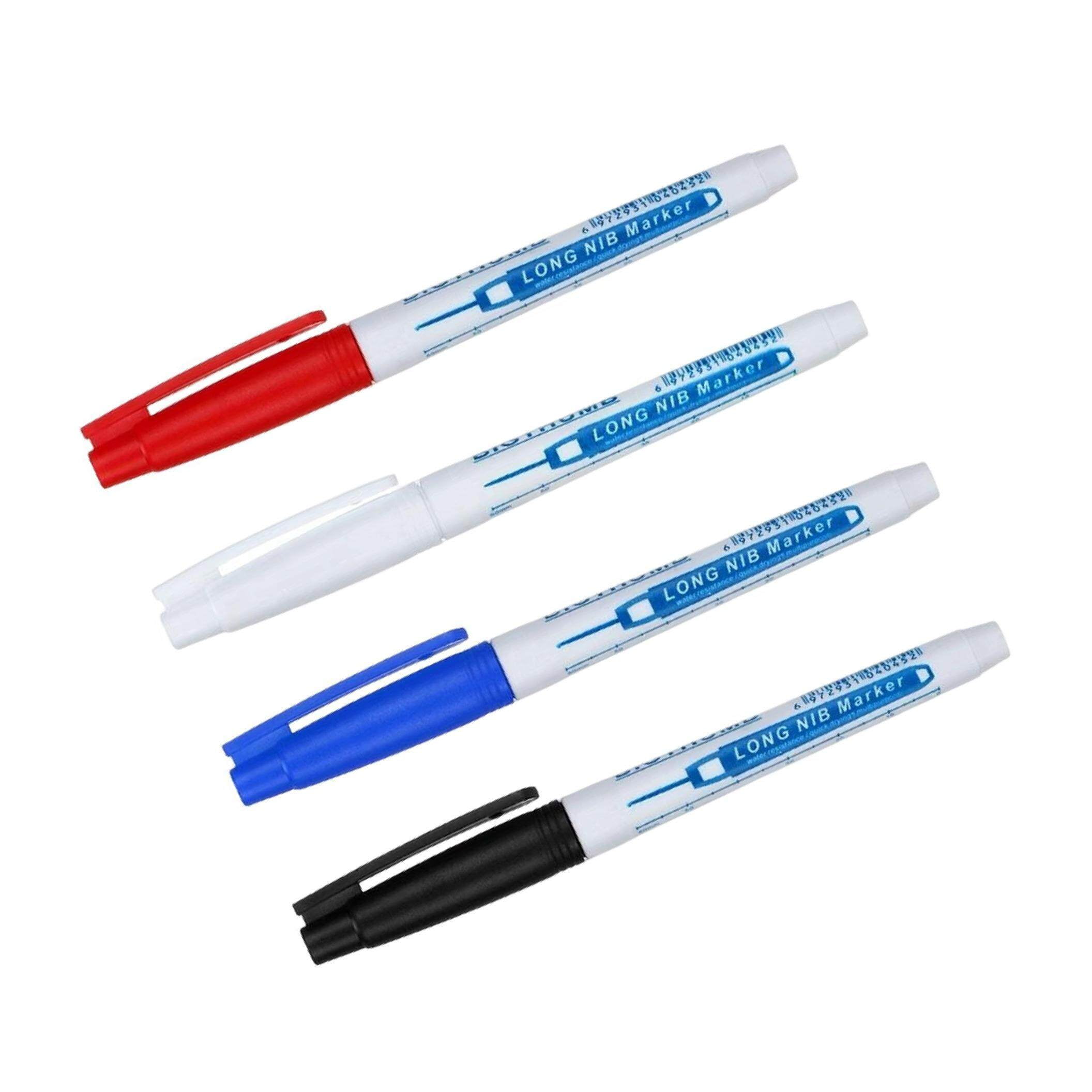 VONKY 4x Deep Hole Marker Pens Lightweight 30mm Long Tip Markers for Furnishing