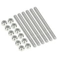 thumbnail image 1 of Uxcell 6Pcs 1/4"-20x80mm Threaded Rods with Hex Nuts, 304 Stainless Steel Fully Threaded Rod Right Hand Threads with 12Pcs Nylon Insert Lock Nut for Clamps Hangers U-Bolt, Silver Tone, 1 of 7