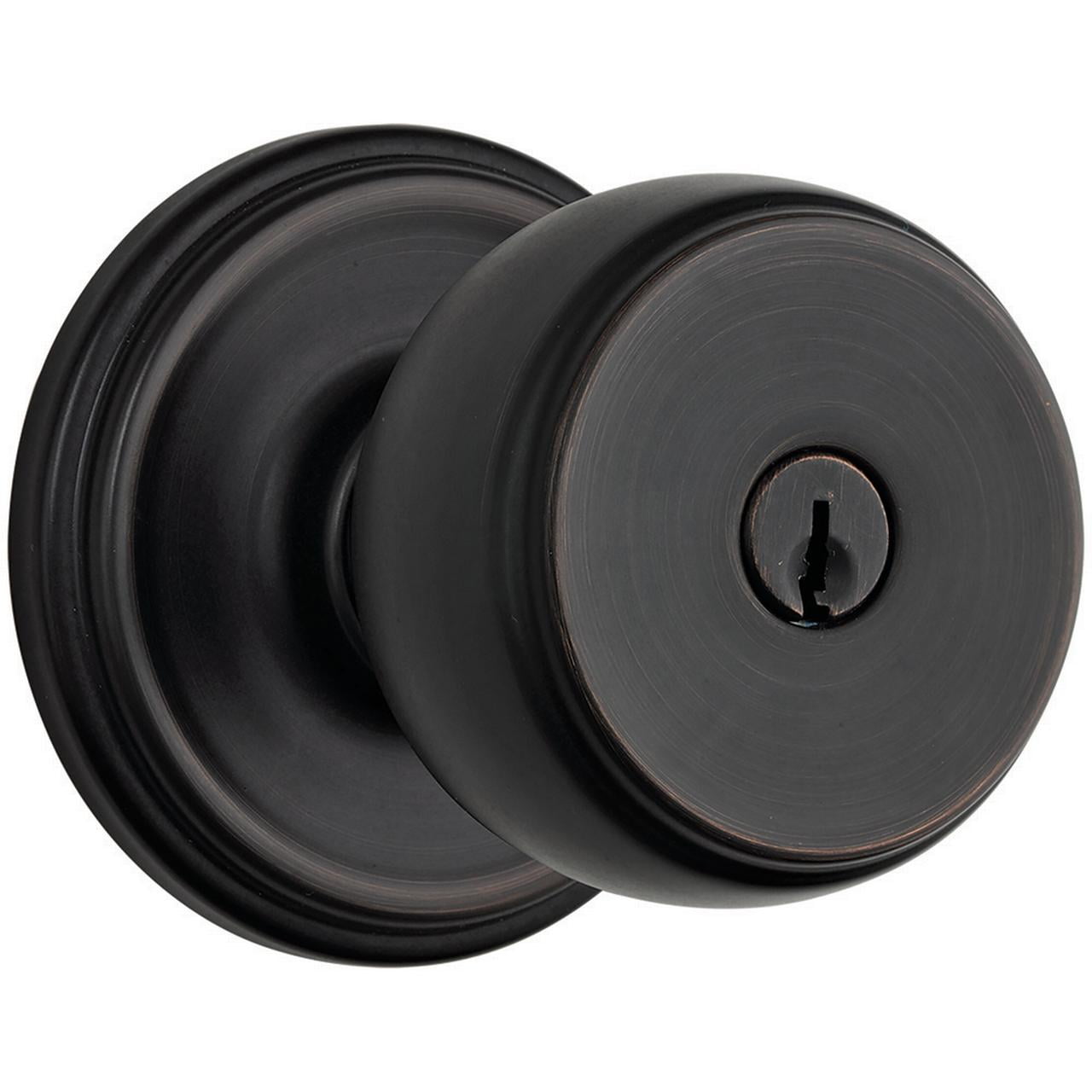 Brinks Push Pull Rotate Ganyon Keyed Entry Doorknob in Tuscan Bronze