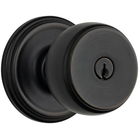 Brinks Push Pull Rotate Ganyon Keyed Entry Doorknob in Tuscan Bronze