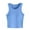 504_Blue, variant on Tank Top with Built in Bra for Women Short I Shaped Vest Chest Cushion Slim Fit Underwear Including Exposed Navel Waist Base Shirt Tank Tops