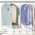 thumbnail image 5 of 10" Gusseted All Clear Garment Bags for Hanging Clothes 40" Suit Bags for Closet Storage Hanging Clothes Storage Bags for Shirts, Coats, Dresses, 3 Packs, 5 of 7