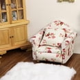 thumbnail image 2 of Dollhouse Couch with Pillow 1 12 Scale Miniature Sofa Arm Chair Living Room Furniture Wooden Fabric Frame Single Reading Chair Artificial House Room Scene Decoration (White Floral), 2 of 6