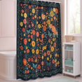 thumbnail image 5 of Shower Curtain Vintage Floral Leaf Shower Curtains for Bathroom Decor, Waterproof Polyester Shower Curtain Set with Hooks, Small Stall Size 36" x 72" Watercolor Wildflower Black, 5 of 9