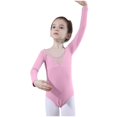thumbnail image 2 of CYRBOKO Leotards for Girls, Performance Long Sleeve Cotton Summer Gymnastics Clothes Pink Size 15-16 T, 2 of 5