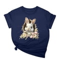 thumbnail image 1 of Tops de Cuello Alto para las Mujeres Amante Impreso Camiseta Cuello Redondo Manga Corta, Poliéster Spandex, 1 of 7