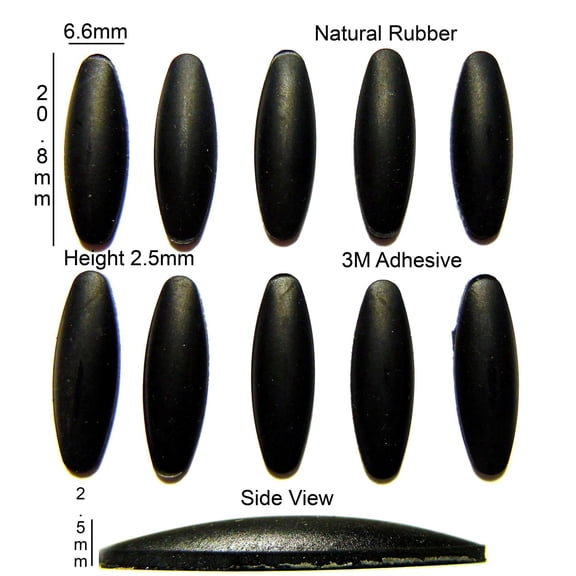 VATH Self Adhesive Silicone Rubber Feet 20.8mm(L) x 6.6mm(W) x 2.5mm(H) 10pcs [RB156]