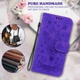 thumbnail image 4 of Allytech Wallet Case for Galaxy S22 Ultra, Luxury PU Leather ID Cash Credit Card Slots Holder Embossed Clover Flower PU Leather Kickstand with Wrist Strap For Samsung S22 Ultra 5G 6.8" 2022, Purple, 4 of 6