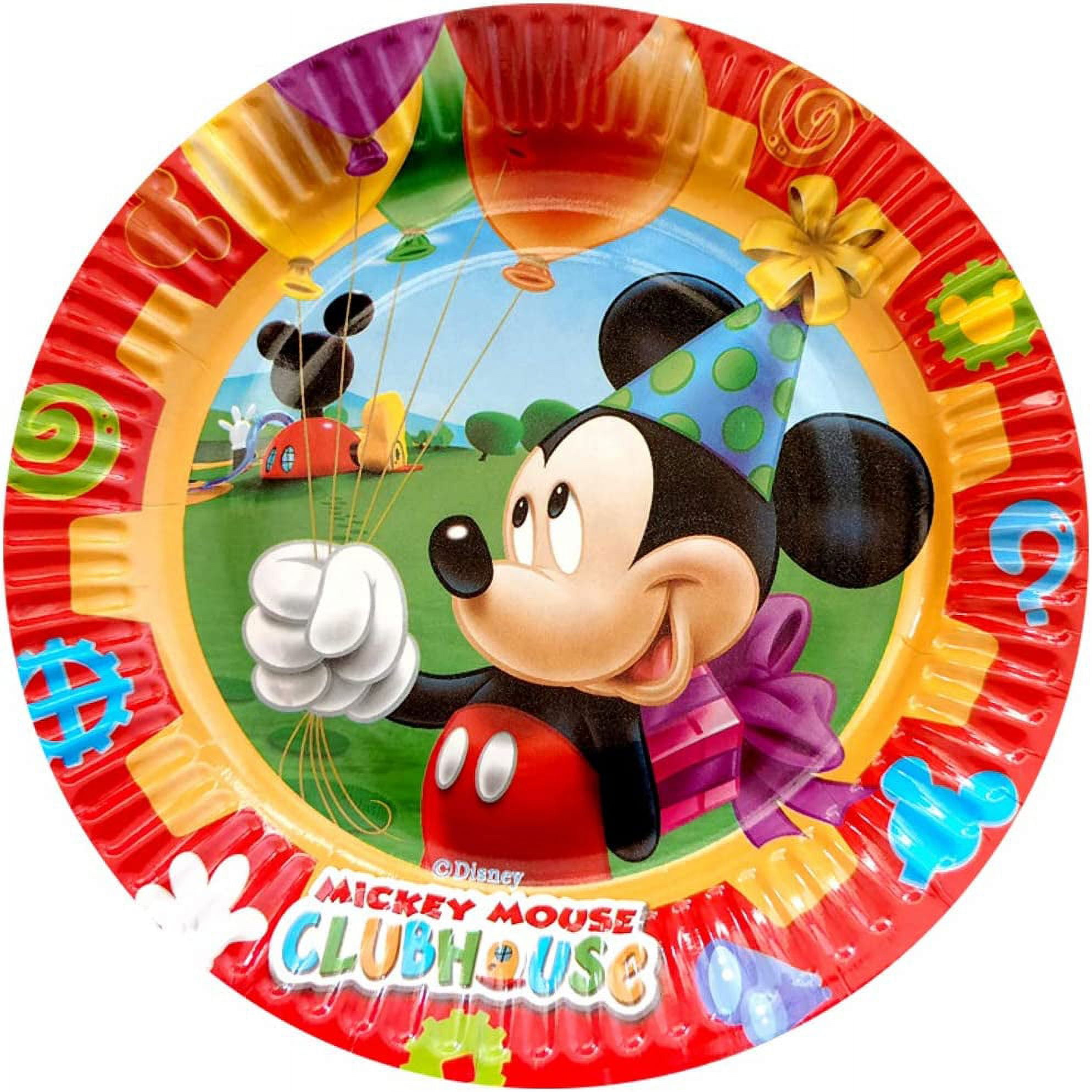 Mickey Mouse Party Supplies - Paquete de vajilla para 16 invitados a la  casa club, incluye 16 platos llanos, 16 platos de postre, 16 servilletas de
