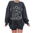 thumbnail image 1 of Mujeres Casual Manga completa Cuello redondo Tops Camisas sueltas Blusa Estampado de sol y luna Sudadera gráfica Fridja  fjkfkj7425, 1 of 5