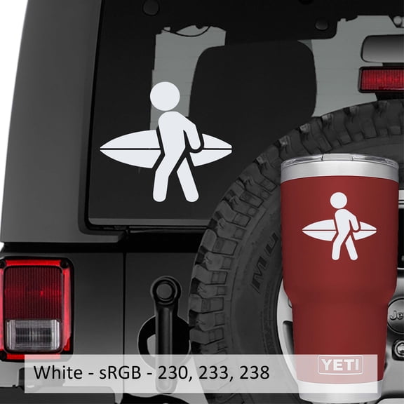 Collectible Decals Stick Figure Surfer Vinyl Decal