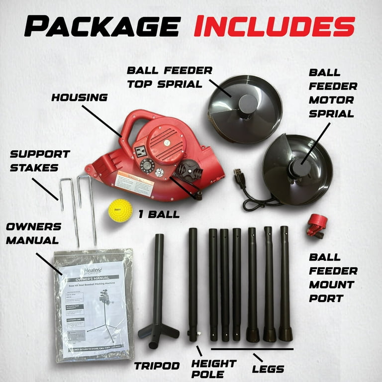 Heater Sports, Base Hit Real Pitching Machine, Up to 45 MPH