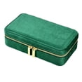 thumbnail image 2 of KLKCMS Velvet Jewelry Box Mini Earrings Holder Storage Box for Bracelets Necklaces Green, 2 of 9