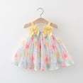 thumbnail image 2 of Robe Formelle pour Filles Été Décontractée Sans Manches Imprimés Robe Danse Fête Vacances Plage Robes Bébé Fille Jaune 2 Ans-3 Ans, 2 of 7