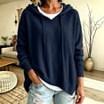 thumbnail image 4 of Womens Sweaters with Hood Knit Warm Oversized Casual Long Sleeve Fall Winter Pullover Sweaters Navy L, 4 of 9