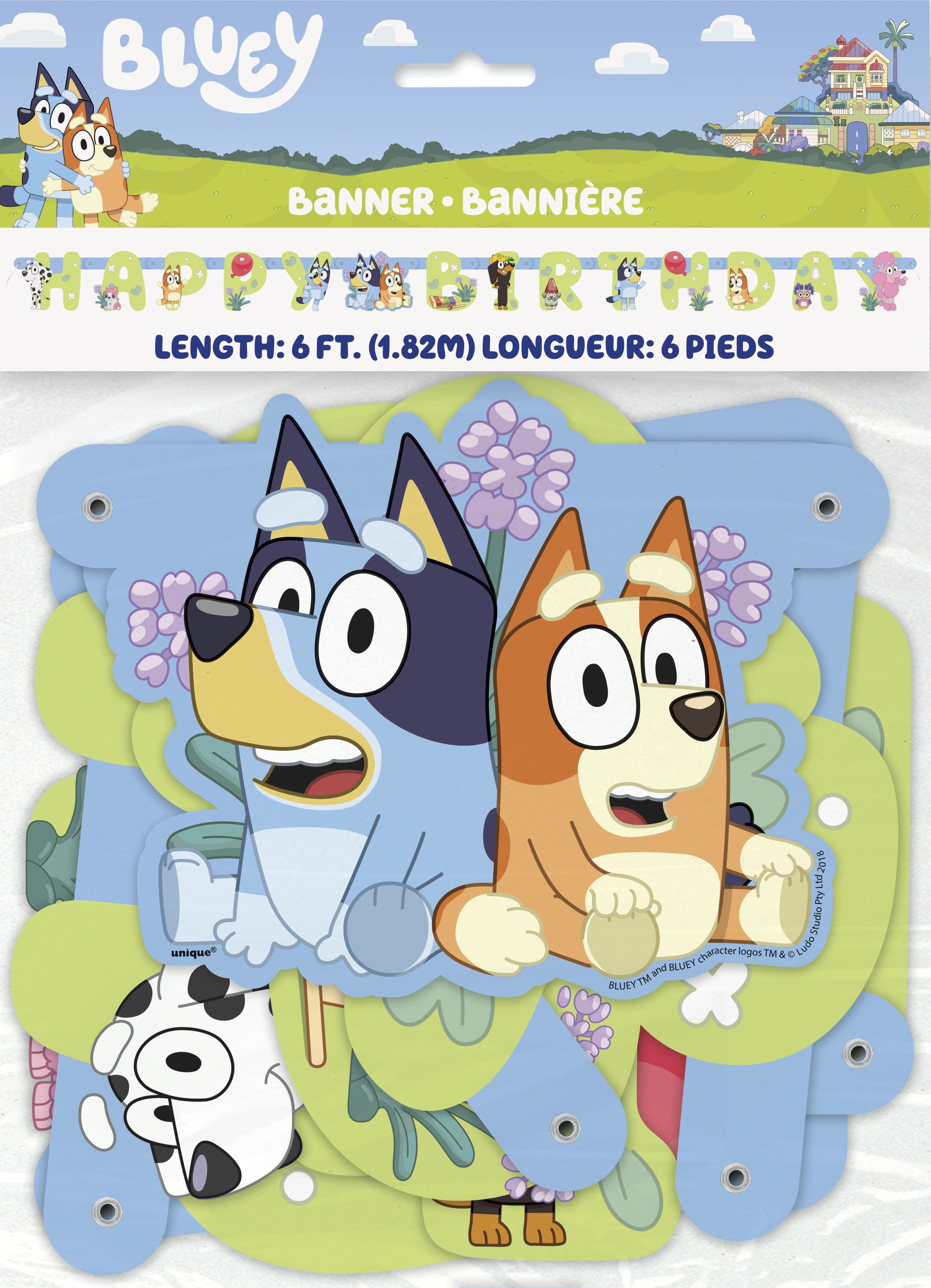 Bluey Birthday Decorations | Bluey Birthday Party Supplies for 16 | Banner, Tablecloth, Plates, Napkins, Sticker