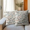 thumbnail image 5 of Dark Teal Leaf Pillow Covers 20x20 Inch Set of 2 Teal and Orange Leaves and Branch Outdoor Decorative Throw Pillows Rustic Farmhouse Pillowcases Cushion Covers for Couch Home Decor, 5 of 6