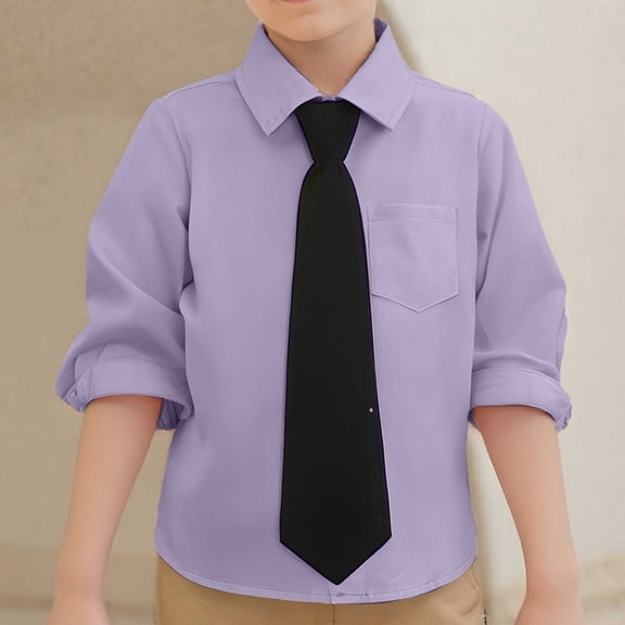 Little Girls Button Down Shirts Long Sleeve Shirt Dress Shirt Boys Formal Shirt School Uniforms for Boys 3-4 Years