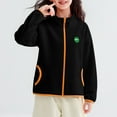 thumbnail image 1 of Blusa y camisa de cuello alto de manga larga para niños y niñas, sudadera con capucha y bolsillo con cremallera y cuello alto abrigado, de terciopelo granulado, moderna y cálida, para niñas., 1 of 6