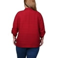thumbnail image 3 of Plus Size 3/4 Sleeve Woven Jacquard Blouse, 3 of 3