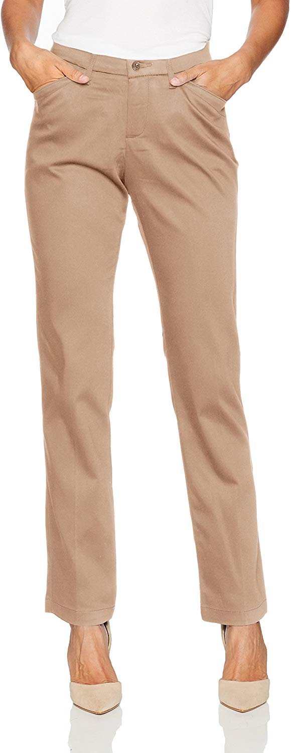 LEE Women's Flex Motion Regular Fit Straight Leg Pant, Flax, 12 Short Walmart Canada
