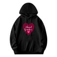 thumbnail image 3 of Men's Long Sleeve Hooded Pullover Sweatshirt with Pockets - Relaxed Fit Features Large Pink Heart & ' Blessed Grandma ' Design, 3 of 7