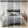 thumbnail image 4 of Bedding Sets Cotton Jacquard Comforter Mini Set Grey/Black King/Cal King,Bed Sets, 4 of 10