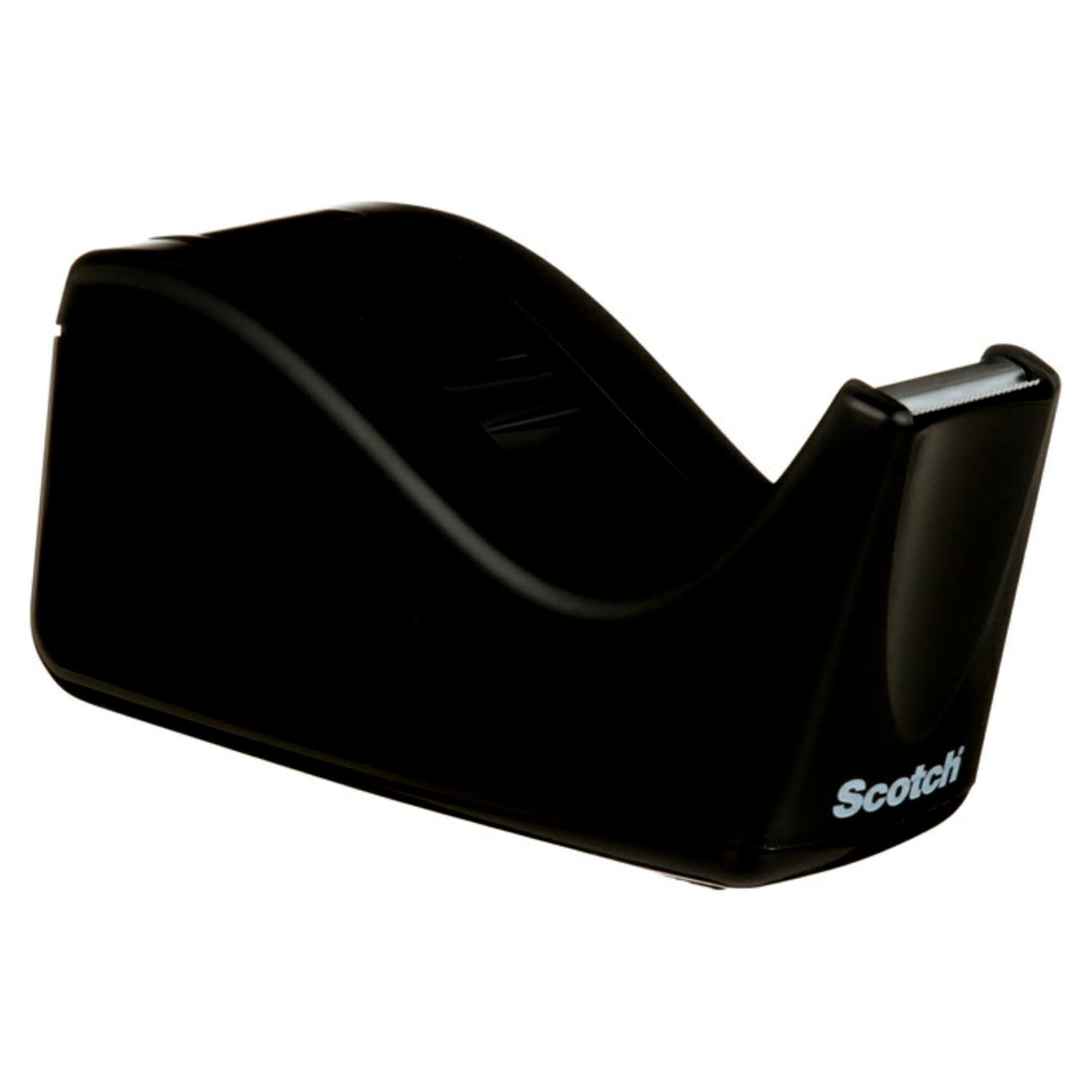 Scotch Heavy Duty Weighted Desktop Tape Dispenser, 1/3 Core, Plastic,  Black (C24)