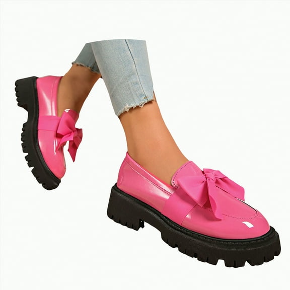 Rotm Loafers for Women Business Casual Shoes Comfortable & Lightweight Penny Loafers Slip On Work Flats Women's Shoes Casual Hot Pink,Size 9