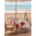 thumbnail image 2 of Outdoor Tablecloth with Umbrella Hole for Patio/Picnic/Party/Camping, Red Poppy Waterproof Table Cloth Rectangle Table Cover Washable, Spring Summer Farmhouse Flowers Rustic Burlap (54"x 80"), 2 of 8