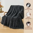 thumbnail image 2 of Dhole Electric Blanket Heated Twin, Super Cozy Luxury Jacquard Shaggy & Sherpa with 6 Heating Levels & 0-10 Hours Auto Off, Fast Heating & Overheat Protection, 62x84 Inch, Dark Gary, 2 of 8