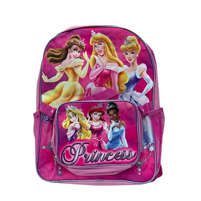 Disney Girls Backpack with Detachable Lunch Bag Set Pink 2 Piece
