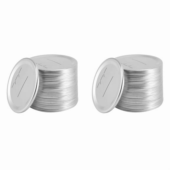 Canning Lids Regular Mouth for Ball/Kerr Jars, Split-Type Metal Jar Lids with Silicone Seals, Silver, 72 PCS