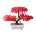 thumbnail image 1 of Mini Artificial Bonsai Tree Plant - Office Restaurant Table Centerpieces Windowsill Decor with Plastic Cement Basin, 1 of 6