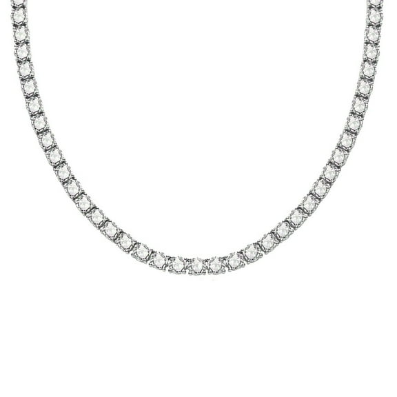 925 Sterling Silver 1 Carat D color vvs1 Moissanite Necklace Tennis Fashion Lab Women Men Diamond Necklace (18-22 Inches)
