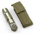 thumbnail image 3 of Verde militar plegable portátil de acero inoxidable para acampar, Picnic, cubiertos, cuchillo, tenedor, cuchara, abridor de botellas, cubiertos, Kit de viaje, 1 Uds., 3 of 5