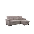 thumbnail image 5 of 84'' Convertible Pull Out Sofa Bed with USB Charging Ports and Pocket, L Shaped Upholstered Sectional Comfy Couch with Reversible Storage Chaise for Apartment, Studio, Office, 5 of 8