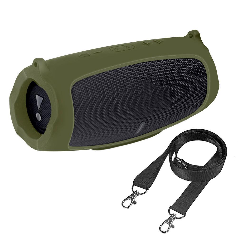 Custodia Protettiva In Silicone Per JBL Charge 5 - Con Tracolla E Moschettone, Leggera E Resistente (Nero)