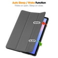 thumbnail image 3 of Allytechgroup Case for Samsung Samsung Galaxy Tab S10+ Plus 12.4" SM-X820 X826B, Trifold Stand Slim Fit with S Pen Holder Cover Auto Sleep Wake Protective PU Leather TPU Inner Shell, Gray, 3 of 8