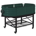 thumbnail image 2 of Oval Galvanized Raised Garden Bed Kit with with Legs & Storage Rack for Patio, Easy Assembly, Thick Metal Outdoor Planter Box for Vegetables, Flowers, Patio Gardening, Green, 2 of 8