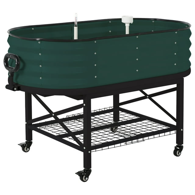 Reinforced Galvanized Steel Raised Garden Bed – Planter Box with Bird Protection Net, PVC Cover & Gloves, Sturdy Frame, Weatherproof, Easy Assembly, For Vegetables, Flowers & Herbs, Garden, Outdoor