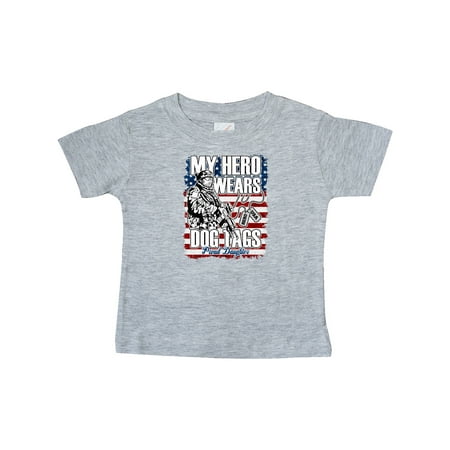 

Inktastic Military Proud Daughter Hero Wears Dog Tags Girls Gift Baby Girl T-Shirt