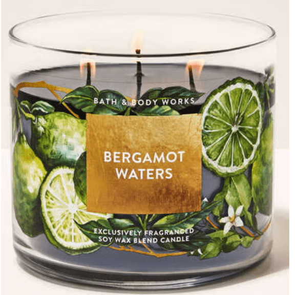 Bath & Body Works Bergamot Waters Scented 3 Wick Candle 14.5 oz