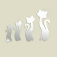 thumbnail image 2 of DIY Cute 4pcs 3D Cats Mirror Wall Stickers Home Room Decar Mirror Art Decal, 2 of 5