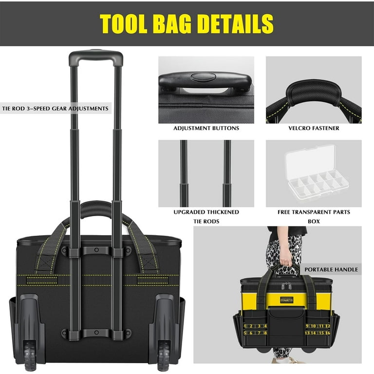 11 in. 21-Pockets Tool Box in Black 11 in. 21-Pockets Tool Box in Black