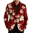 thumbnail image 4 of Donemore Men's Christmas Corduroy Jacket Color-Blocked Notched Lapels Long Sleeve Blazer with Pockets Ugly Christmas Coat, 4 of 7