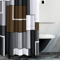 thumbnail image 6 of Brown Shower Curtain Set Modern Shower Curtains for Bathroom Fabric Brown and White Shower Curtain Abstract Geometric Decorative Bath Curtains Gray Shower Curtain Water Repellent 72x72 Inch, 6 of 6