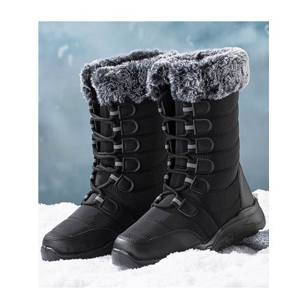 

SIMANLAN Winter Boots for Men Womens Wide Width Snow Boots Waterproof Insulated Warm Shoes Outdoor Black 10.5