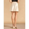 thumbnail image 6 of Women'S Elegant High Waist Ruffle Mini Skirt Silky Satin Fishtail A-Line Skirts Beige XL, 6 of 9