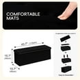 thumbnail image 3 of Black Storage Ottoman Bench for Bedroom, Folding Velvet Chest with Benches Foot Rest Stool, Large Long Shoes Chest for Bedroom, Living Room, 43.3"x15.7"x15.7", 3 of 9